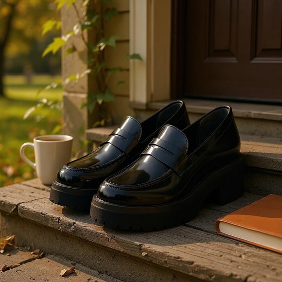 ***SOLD*** NWOB - Black Platform Loafers - Women’s Size 8 - Picture 2 of 6
